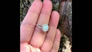 Серебряное кольцо с опалом, 19 размер