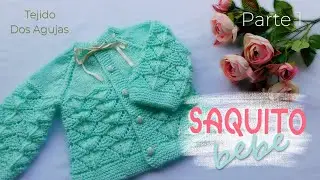 Como tejer un Saquito, Jersey, Chambrita para bebe a dos agujas. Tejido Top Down. Parte 1 de 2