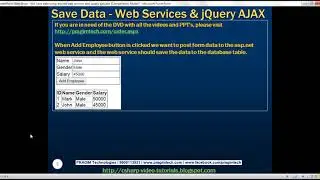 Save data using asp net web services and jquery ajax