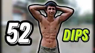 7 one arm pull ups with short top holds. 52 dips