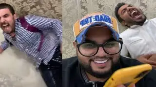 بو رجب مقلب الحلاق زوجي مو بالبيت تعالي😂💔🤣