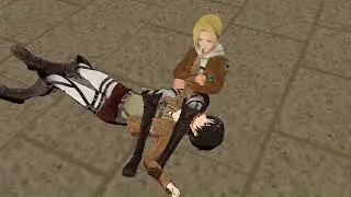 MMD Wrestling Attack on Titan - Annie submits Eren