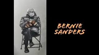 Drawing grumpy Bernie Sanders meme photo !