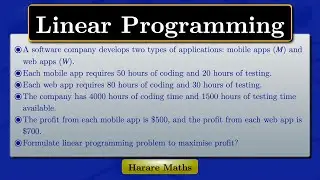 Linear programming | Model Formulation