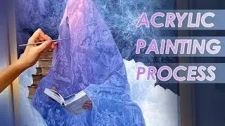 ACRYLIC PAINTING PROCESS // Процесс написания картины 