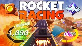 USING THE LAMBORGHINI IN FORTNITE ROCKET RACING | ROAD TO UNREAL RANK CONTINUES!