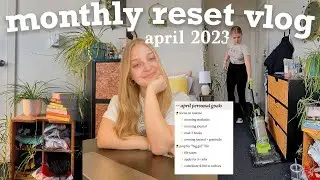 MONTHLY RESET VLOG 💐 prepping for april, clean with me, goal setting, notion, bullet journal, books