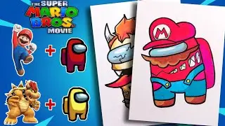 FUSIONANDO PERSONAJES de AMONG US con SUPER MARIO BROS the MOVIE | MARIO BROS y BOWSWE | IMPOSTOR V4