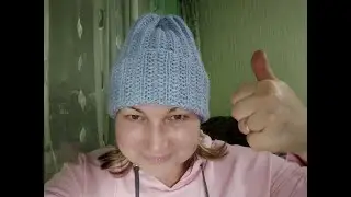 М.К. ШАПКА поворотными рядами ! Вязание спицами !