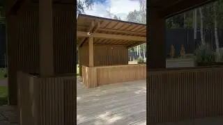 Барная стойка. Клееная лиственница и рейки дпк.