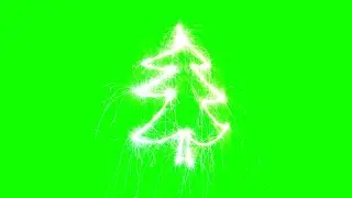 Christmas Tree Modern Frame - Green Screen Background 2021