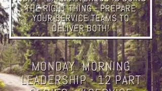 Efficiency is doing things right - Effectiveness is doing the right thing - Prepare your service te…