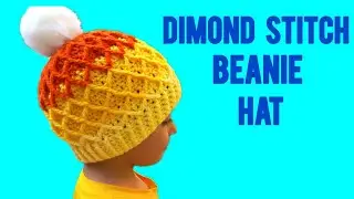 Pretty Crochet Dimond Stitch Beanie Hat 💎 multicolor crochet hat