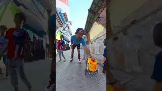 Aahh gak seru semua kalah.. Ngajakin anak random buat balapan sepatu roda