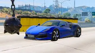 Cars vs Giant Flail: BeamNG Drive - CHILL