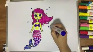 Dəniz qızı şəkli çəkmək, deniz kızı resmi çizmek, qiz sekli cekmek