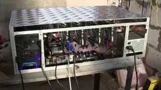 Майнинг litecoin, корпус на 4 видеокарты, эффективное охлаждение