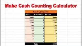 How to Make Cash Balance In MS Excel | Make Cash Counting Calculator | For Bankers and Business