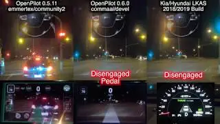 Comparing Open Pilot 0.5.11 vs 0.6.0 vs Kia LKAS - Side by Side