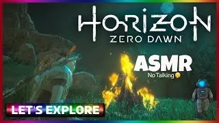 Horizon Zero Dawn ASMR | **No Talking** Fire, Rainforest & Water sounds. RELAXING Calm stroll.