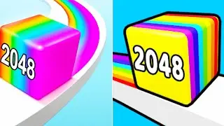 Happy Cube 2048 vs Slice It All / Satisfying Mobile Levels Up Game