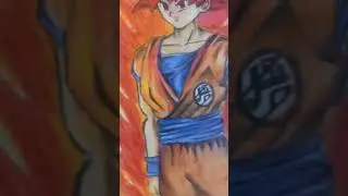 Goku super Saiyan God drawing