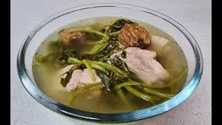 家常菜【西洋菜排骨汤】【Watercress Pork Rib Soup】脆嫩、多汁，清香爽口，营养丰富