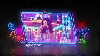 Neon Frame In The Rain Photo Slide | After Effects Template