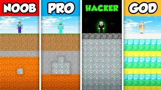 Minecraft NOOB vs. PRO vs. HACKER vs GOD : UNDERGROUND DIAMOND MINING CHALLENGE in Minecraft!