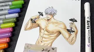 Drawing GOJO SATORU from Jujutsu Kaisen 💜 with COPIC Markers** Рисую Годжо Сатору