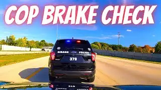 Police Car Brake Checks Driver! ! Bad drivers & Driving fails -learn how to drive 
