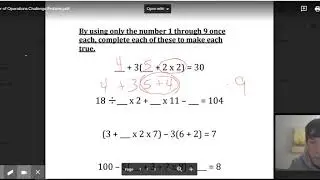 Order of Operations Challenge Problem