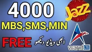 jazz and warid Free 4000MB(4G)/4000Mints/4000SMS latest news