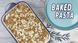Roasted Veggies Pasta Bake - Topped With Bread Crumbs and Flaked Almonds