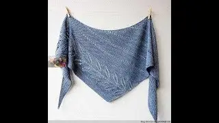 Triangular baktus shawl with a leaf pattern. Part #4