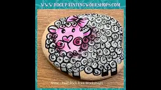 Curly Sheep Rock Painting Tutorial