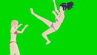 [MMD] Hinata Vs Sakura 😍 Battle Swimsuit 😍 || Motion DL || Green Screen