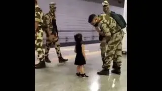 Candid Moment |Cute baby touching feet of soldiers|   