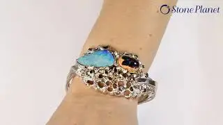 Exclusive silver bracelet with opal