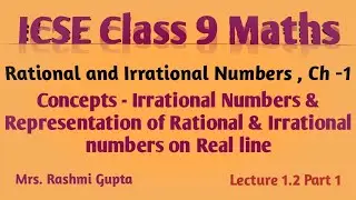 ICSE Class 9 Maths | Irrational Number | Representation of rational & irrational number on real line