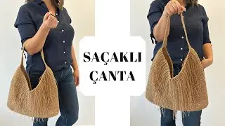 KÂĞIT İP İLE SAÇAKLI ÇANTA YAPIMI 🤩 KÂĞIT İP İLE ÇANTA YAPIMI | DETAYLI ANLATIM #crochet