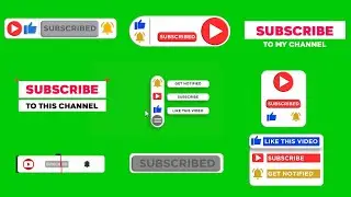 Green screen animated subscribe button  #3 (for free)