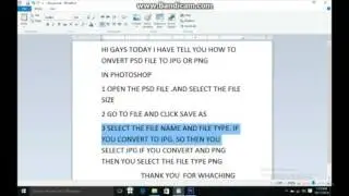 How to convert psd file into jpg and png