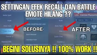 Cara Memunculkan Pengaturan Efek Recall & Battle Emote Di Mobile Legends Patch Terbaru 2024