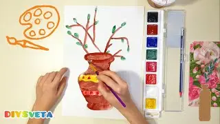 «Ваза с ветками» видеоуроки по рисованию для детей 6-7 лет Комарова Т.С. 