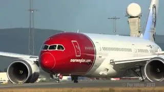 Norwegian Air Shuttle B787-8 Dreamliner take off - ambient sound