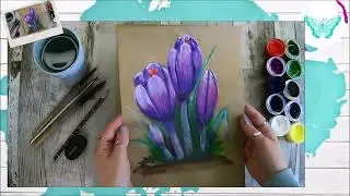 Рисуем ботанический рисунок «Крокусы»