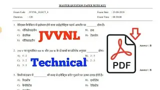 JVVNL Previous Paper 2018  // 23 Aug 1st Shift Paper