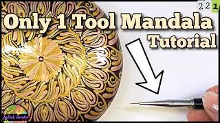 Is This Zentangle? Fine Line Brush Mandala Rock Painting Tutorial