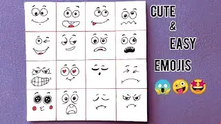 Cute & easy emojis/ Emoji challenge, how to draw emoji in 2 minutes, simple emoji